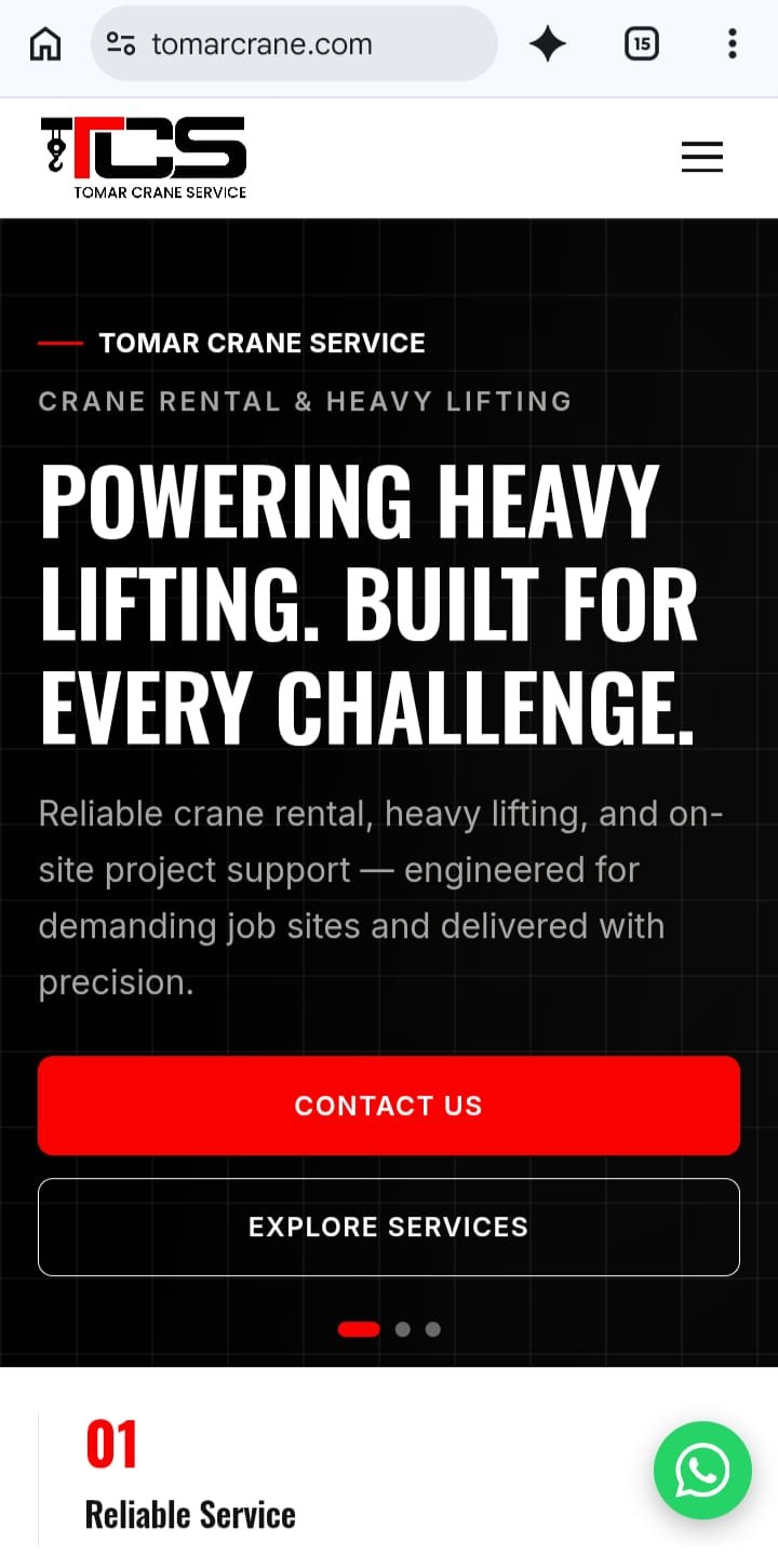 Website Development Tomar Crane Services