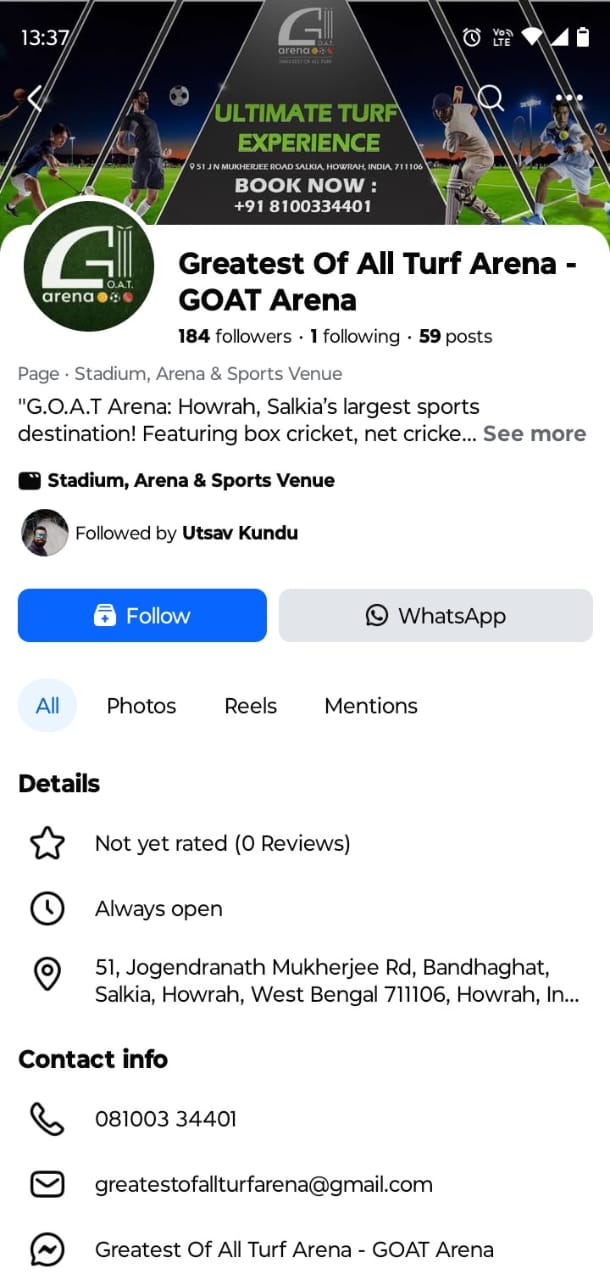 GOAT Arena Turf - App Development Company