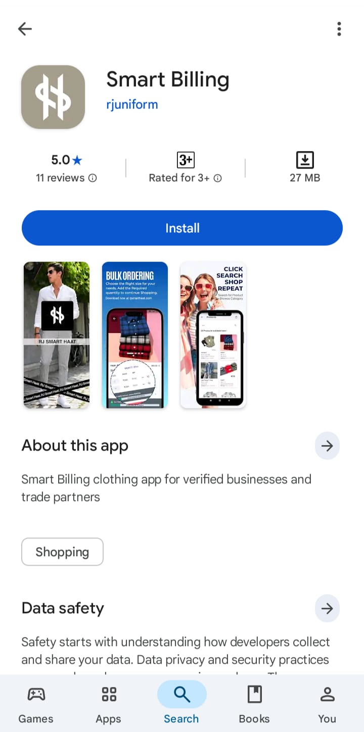 App Development RJ Smart Billing App